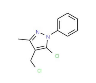 5-chloro-4-(chloromethyl)-3-methyl-1-phenyl-1H-pyrazole (CAS 77509-88-7) - chemical structure image