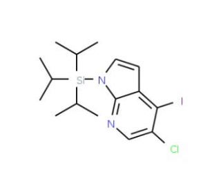 5-Chloro-4-iodo-1-(triisopropylsilyl)-1H-pyrrolo[2,3-b]pyridine (CAS 1040682-76-5) - chemical structure image