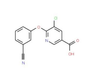 5-chloro-6-(3-cyanophenoxy)nicotinic acid - chemical structure image