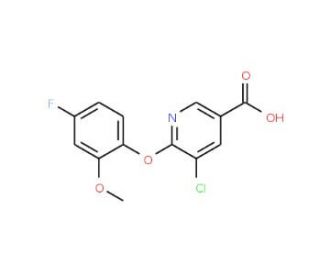 5-chloro-6-(4-fluoro-2-methoxyphenoxy)nicotinic acid - chemical structure image