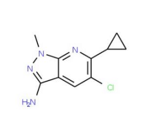 5-Chloro-6-cyclopropyl-1-methyl-1H-pyrazolo[3,4-b]pyridin-3-amine - chemical structure image