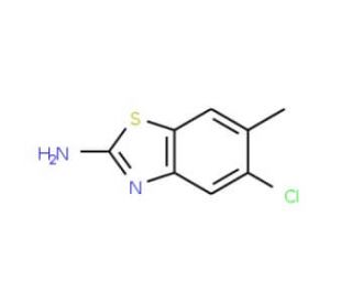 5-Chloro-6-methyl-benzothiazol-2-ylamine (CAS 50850-98-1) - chemical structure image