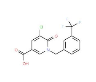 5-Chloro-6-oxo-1-[3-(trifluoromethyl)benzyl]-1,6-dihydro-3-pyridinecarboxylic acid (CAS 339024-06-5) - chemical structure ima