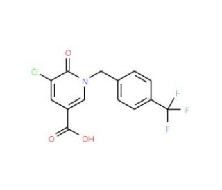 5-Chloro-6-oxo-1-[4-(trifluoromethyl)benzyl]-1,6-dihydro-3-pyridinecarboxylic acid (CAS 886761-94-0) - chemical structure ima