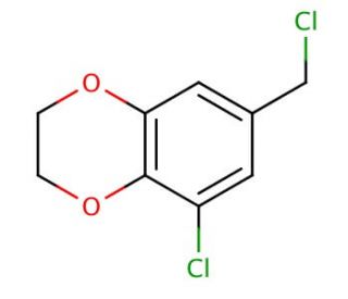 5-chloro-7-(chloromethyl)-2,3-dihydro-1,4-benzodioxine - chemical structure image