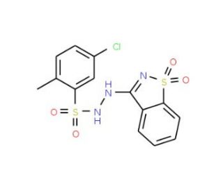 5-chloro-N&prime;-(1,1-dioxido-1,2-benzisothiazol-3-yl)-2-methylbenzenesulfonohydrazide - chemical structure image