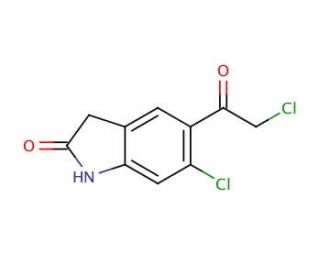 5-Chloroacetyl-6-chloro-1,3-dihydroindol-2H-indone-2-one (CAS 118307-04-3) - chemical structure image