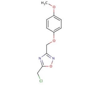5-(chloromethyl)-3-[(4-methoxyphenoxy)methyl]-1,2,4-oxadiazole - chemical structure image