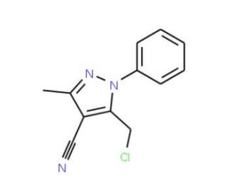 5-(chloromethyl)-3-methyl-1-phenyl-1H-pyrazole-4-carbonitrile - chemical structure image
