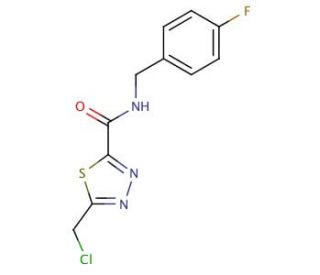 5-(chloromethyl)-N-(4-fluorobenzyl)-1,3,4-thiadiazole-2-carboxamide - chemical structure image