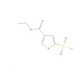5-Chlorosulphonyl-furan-3-carboxylic acid ethyl ester (CAS 256373-91-8) - chemical structure image