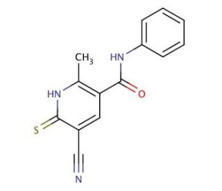 5-cyano-6-mercapto-2-methyl-N-phenylnicotinamide - chemical structure image