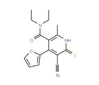 5-cyano-N,N-diethyl-4-(2-furyl)-6-mercapto-2-methylnicotinamide - chemical structure image