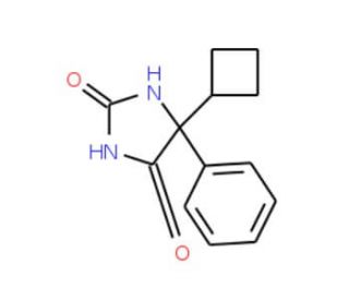 5-Cyclobutyl-5-phenylhydantoin (CAS 125650-44-4) - chemical structure image