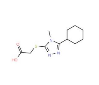 (5-Cyclohexyl-4-methyl-4H-[1,2,4]triazol-3-yl-sulfanyl)acetic acid - chemical structure image