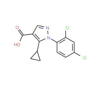 5-cyclopropyl-1-(2,4-dichlorophenyl)-1H-pyrazole-4-carboxylic acid - chemical structure image