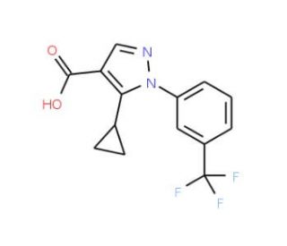 5-cyclopropyl-1-[3-(trifluoromethyl)phenyl]-1H-pyrazole-4-carboxylic acid - chemical structure image