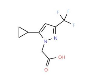 (5-Cyclopropyl-3-trifluoromethyl-pyrazol-1-yl)-acetic acid - chemical structure image