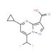 5-Cyclopropyl-7-difluoromethyl-pyrazolo[1,5-a]-pyrimidine-3-carboxylic acid (CAS 438227-80-6) - chemical structure image