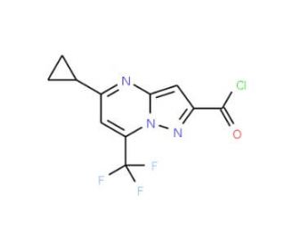 5-Cyclopropyl-7-trifluoromethyl-pyrazolo-[1,5-a]pyrimidine-2-carbonyl chloride - chemical structure image