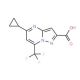 5-Cyclopropyl-7-trifluoromethyl-pyrazolo[1,5-a]-pyrimidine-2-carboxylic acid (CAS 436088-48-1) - chemical structure image