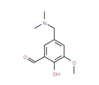 5-Dimethylaminomethyl-2-hydroxy-3-methoxy-benzaldehyde - chemical structure image