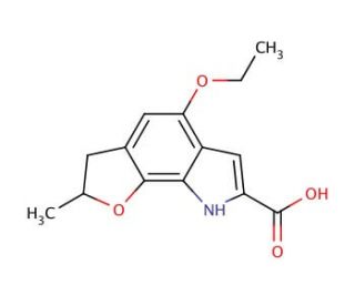 5-ethoxy-2-methyl-3,8-dihydro-2H-furo[3,2-g]indole-7-carboxylic acid - chemical structure image