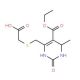 ({[5-(ethoxycarbonyl)-6-methyl-2-oxo-1,2,3,6-tetrahydropyrimidin-4-yl]methyl}thio)acetic acid - chemical structure image