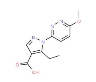 5-ethyl-1-(6-methoxypyridazin-3-yl)-1H-pyrazole-4-carboxylic acid - chemical structure image