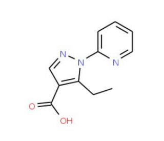 5-ethyl-1-pyridin-2-yl-1H-pyrazole-4-carboxylic acid - chemical structure image