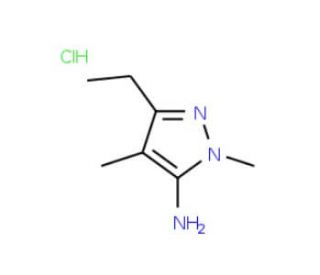 5-Ethyl-2,4-dimethyl-2H-pyrazol-3-ylaminehydrochloride (CAS 21018-62-2 (non-salt)) - chemical structure image