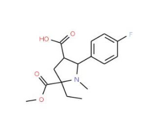 5-Ethyl-2-(4-fluorophenyl)-5-(methoxycarbonyl)-1-methyl-3-pyrrolidinecarboxylic acid - chemical structure image