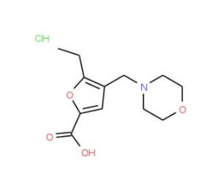 5-Ethyl-4-morpholin-4-ylmethyl-furan-2-carboxylic acid hydrochloride - chemical structure image