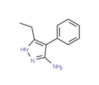 5-Ethyl-4-phenyl-2H-pyrazol-3-ylamine (CAS 890014-39-8) - chemical structure image