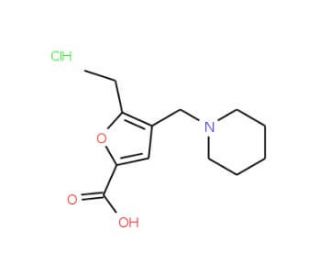 5-Ethyl-4-piperidin-1-ylmethyl-furan-2-carboxylic acid hydrochloride - chemical structure image