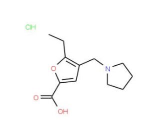 5-Ethyl-4-pyrrolidin-1-ylmethyl-furan-2-carboxylic acid hydrochloride - chemical structure image