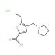 5-Ethyl-4-pyrrolidin-1-ylmethyl-furan-2-carboxylic acid hydrochloride - chemical structure image