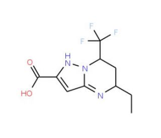 5-Ethyl-7-trifluoromethyl-4,5,6,7-tetrahydro-pyrazolo[1,5-a]pyrimidine-2-carboxylic acid - chemical structure image