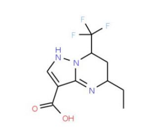5-Ethyl-7-trifluoromethyl-4,5,6,7-tetrahydro-pyrazolo[1,5-a]pyrimidine-3-carboxylic acid - chemical structure image