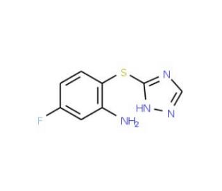 5-fluoro-2-(1H-1,2,4-triazol-5-ylthio)aniline - chemical structure image