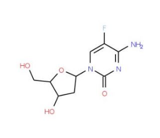 5-Fluoro-2&prime;-deoxycytidine (CAS 10356-76-0) - chemical structure image