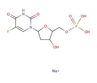 5-Fluoro-2&prime;-deoxyuridine 5&prime;-monophosphate sodium salt (CAS 103226-10-4) - chemical structure image