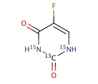 5-Fluorouracil-13C,15N2 (CAS 1189423-58-2) - chemical structure image