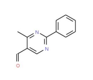 5-Formyl-4-methyl-2-phenylpyrimidine (CAS 342405-36-1) - chemical structure image