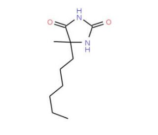 5-Hexyl-5-methyl-imidazolidine-2,4-dione - chemical structure image
