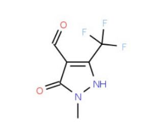5-Hydroxy-1-methyl-3-trifluoromethyl-1H-pyrazole-4-carbaldehyde (CAS 179732-64-0) - chemical structure image