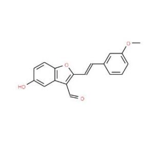 5-Hydroxy-2-(3-methoxystyryl)-1-benzofuran-3-carbaldehyde - chemical structure image
