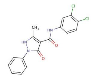 5-Hydroxy-3-methyl-1-phenyl-1H-pyrazole-4-carboxylic acid (3,4-dichloro-phenyl)-amide - chemical structure image