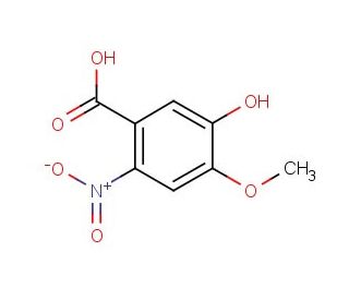 5-hydroxy-4-methoxy-2-nitrobenzoic acid (CAS 31839-20-0) - chemical structure image
