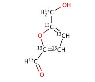 5-Hydroxymethyl-2-furaldehyde-13C6 (CAS 1219193-98-2) - chemical structure image